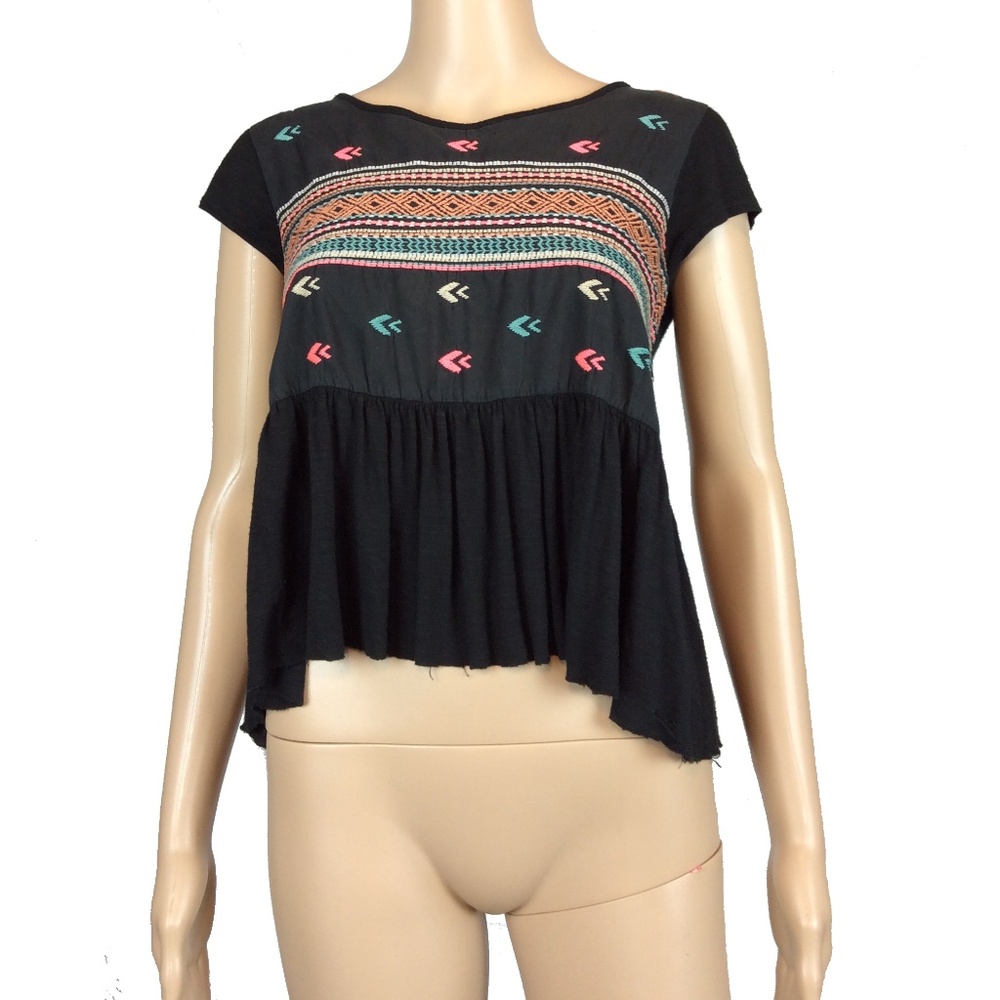 High low flutter hem crop top